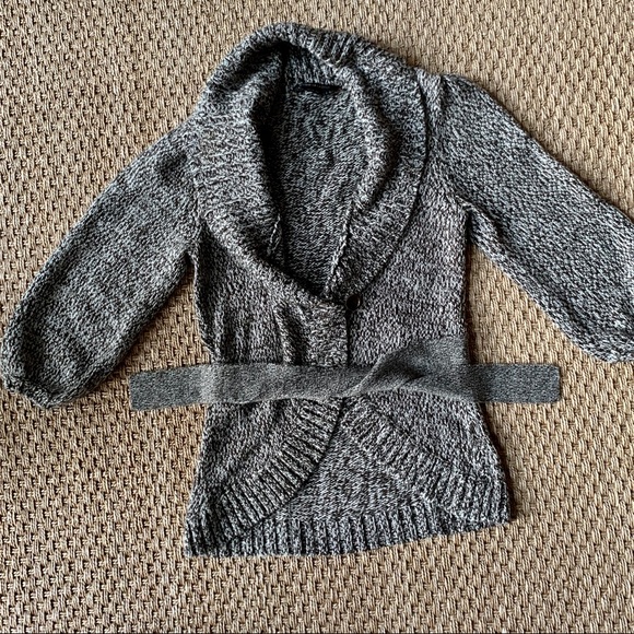 BCBGMaxAzria Sweaters - BCBG MaxAzria Brown Wool Blend Belted Cardigan